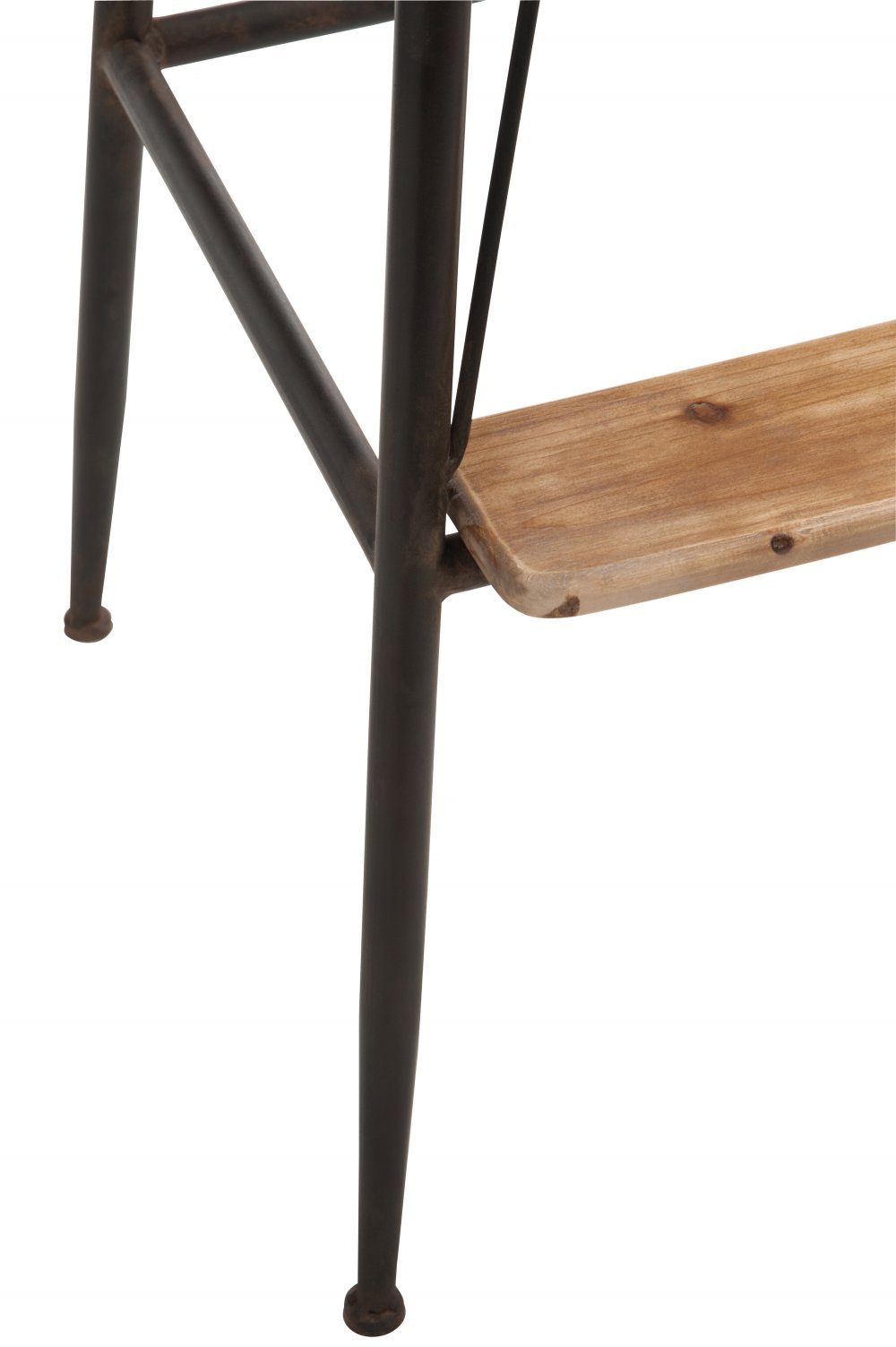 Tabouret de bar bistro TROB en métal noir et bois naturel.
